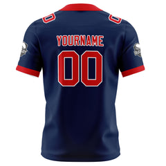 Benutzerdefinierte Marine Rot Fußball Trikots Personalisierter Name Nummer Logo