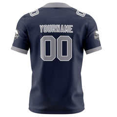 Benutzerdefinierte Marine Grau Fußball Trikots Personalisierter Name Nummer Logo