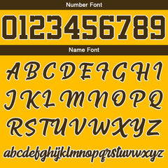 Benutzerdefinierte Varsity-Jacke. Letterman-Jacke für Männer, Frauen und Jugendliche Braun Gelb