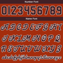 Maßgeschneiderte Orange Braun Letterman Varsity Jacket Individuelle Stickerei Druck nach Ihrem Wunsch