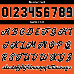 Benutzerdefinierte Verlauf Varsity-Jacke. Letterman-Jacke Schwarz Orange