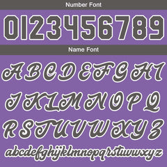 Maßgeschneiderte Lila Weiß Letterman Varsity Jacket Individuelle Stickerei Druck nach Ihrem Wunsch