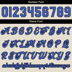 Benutzerdefinierte Verlauf Varsity-Jacke. Letterman-Jacke Creme Blau