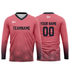 Kundenspezifisches Dunkelgrau Lichtrosa Basketball Fußball Schießen langes T-Shirt für Erwachsene und Kinder