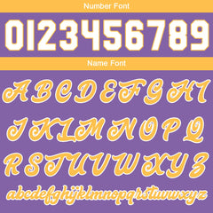 Maßgeschneiderte Lila Gelb Letterman Varsity Jacket Individuelle Stickerei Druck nach Ihrem Wunsch