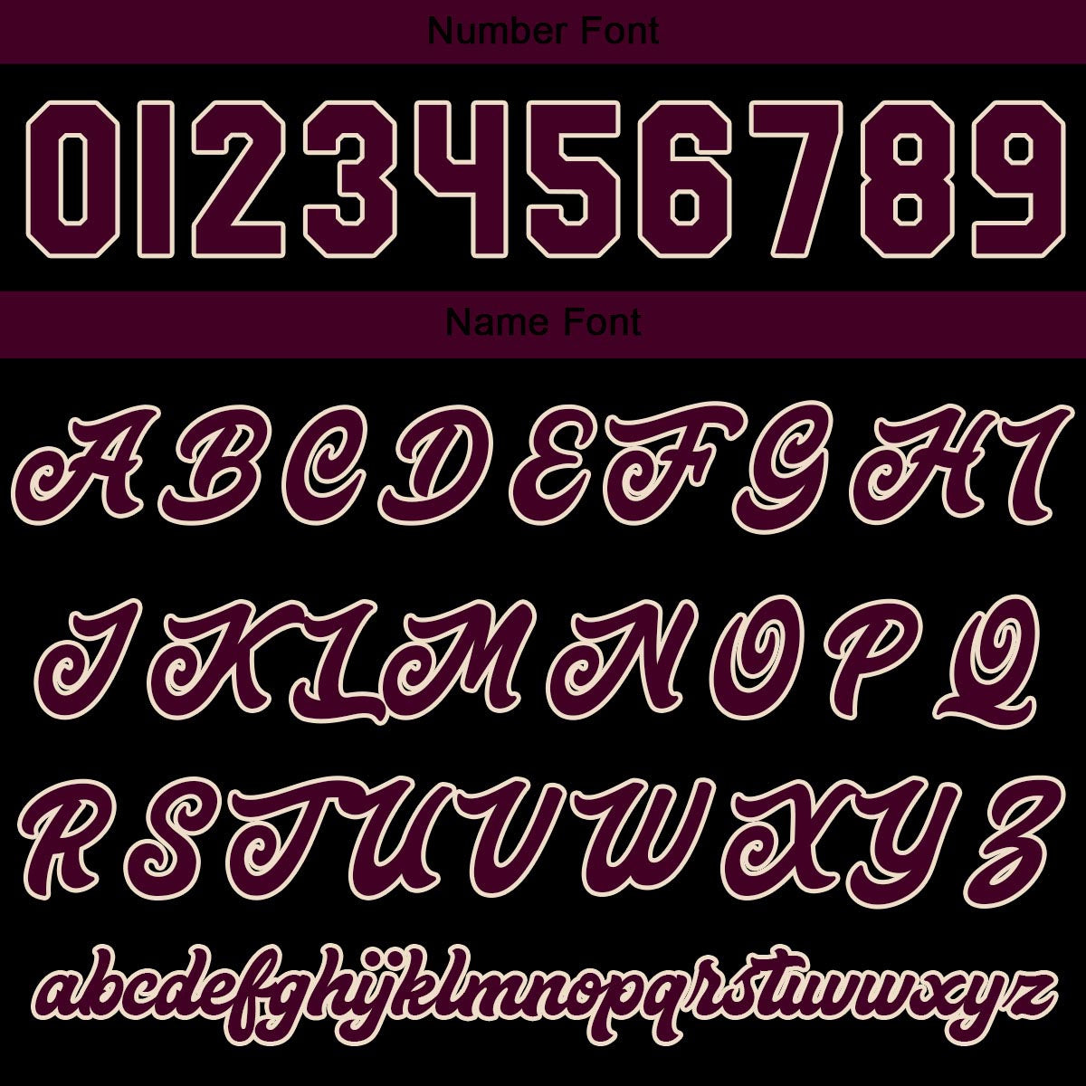 Benutzerdefinierte Verlauf Varsity-Jacke. Letterman-Jacke Marronmaroon Schwarz