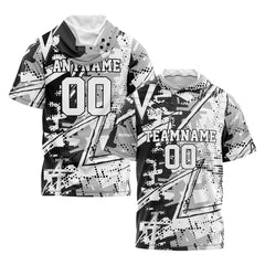 Benutzerdefinierte Schwarz Grau Weiß Kurzarm-Kapuzenpullover für Männer Frauen Hemden mit Kapuzen gedruckt Name Logo