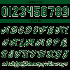 Benutzerdefinierte Verlauf Varsity-Jacke. Letterman-Jacke Dunkelgrün Schwarz Creme