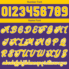 Benutzerdefinierte Verlauf Varsity-Jacke. Letterman-Jacke Lila Gelb