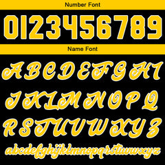 Benutzerdefinierte Verlauf Varsity-Jacke. Letterman-Jacke Schwarz Gelb