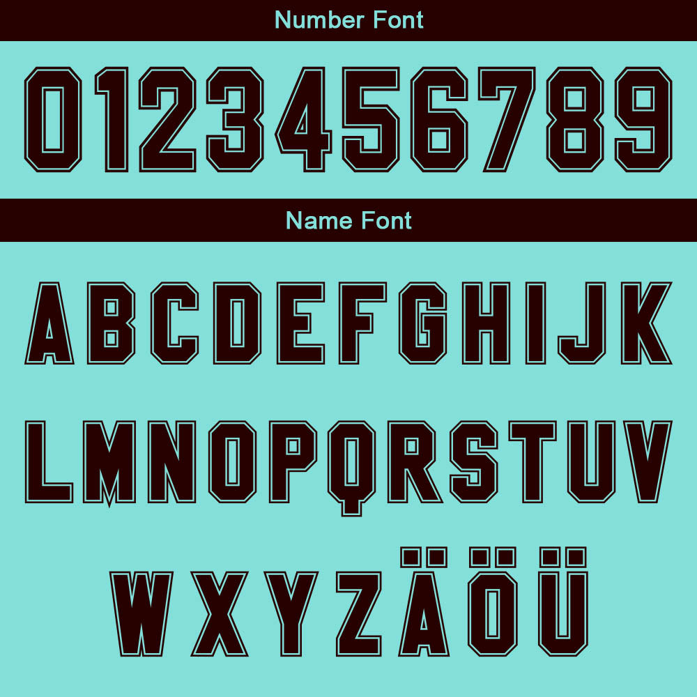 Benutzerdefinierter Cyan Dunkelbraun Farbverlauf Basketball Jersey Uniform Anzug gedruckt Ihr Logo Name Nummer
