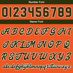 Benutzerdefinierte Verlauf Varsity-Jacke. Letterman-Jacke Olivgrün Orange