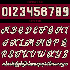 Benutzerdefinierte Verlauf Varsity-Jacke. Letterman-Jacke Karminrot Creme