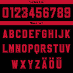 Benutzerdefinierter Schwarz Rot Farbverlauf Basketball Jersey Uniform Anzug gedruckt Ihr Logo Name Nummer