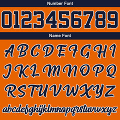 Benutzerdefinierte Varsity-Jacke. Letterman-Jacke für Männer, Frauen und Jugendliche Marine Orange