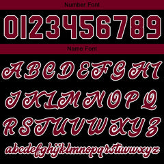 Benutzerdefinierte Verlauf Varsity-Jacke. Letterman-Jacke Karminrot Schwarz