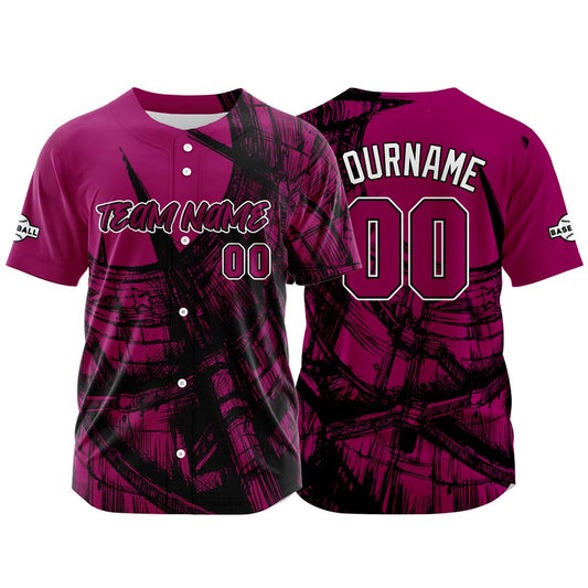 Benutzerdefinierte Baseball Jersey Personalisierte Baseball Shirt genäht und Druck Rose