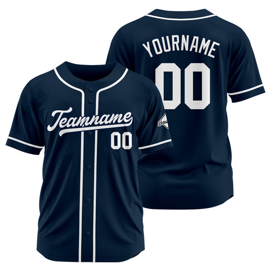 Benutzerdefinierte Authentisch Baseball-Trikot Marine-Weiß