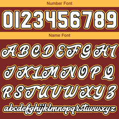 Maßgeschneiderte Rot Gelb Letterman Varsity Jacket Individuelle Stickerei Druck nach Ihrem Wunsch