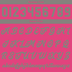 Maßgeschneiderte Hellgrau Rosa Letterman Varsity Jacket Individuelle Stickerei Druck nach Ihrem Wunsch