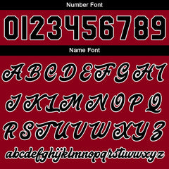 Benutzerdefinierte Verlauf Varsity-Jacke. Letterman-Jacke Rot Schwarz