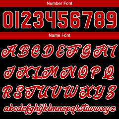 Benutzerdefinierte Verlauf Varsity-Jacke. Letterman-Jacke Rot Schwarz