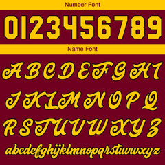 Benutzerdefinierte Verlauf Varsity-Jacke. Letterman-Jacke Karminrot Gelb