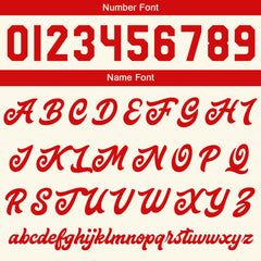 Maßgeschneiderte Creme Weiß Rot Letterman Varsity Jacket Individuelle Stickerei Druck nach Ihrem Wunsch