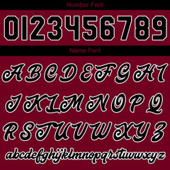 Benutzerdefinierte Verlauf Varsity-Jacke. Letterman-Jacke Karminrot Schwarz