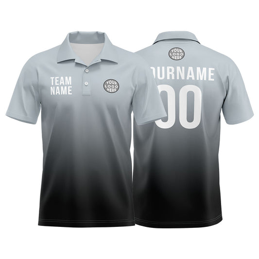 Benutzerdefinierte Grau Schwarz Fußball Polo-Shirts Fügen Sie Ihr Einzigartiges hinzu Logo/Name/Nummer