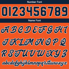 Benutzerdefinierte Verlauf Varsity-Jacke. Letterman-Jacke Marine Orange