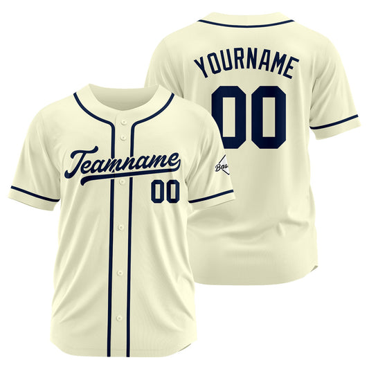 Benutzerdefinierte Authentisch Baseball-Trikot Creme-Marine