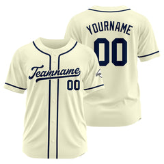 Benutzerdefinierte Authentisch Baseball-Trikot Creme-Marine