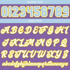 Maßgeschneiderte Lila Blau Letterman Varsity Jacket Individuelle Stickerei Druck nach Ihrem Wunsch