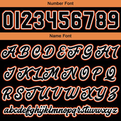 Maßgeschneiderte Schwarz Orange Letterman Varsity Jacket Individuelle Stickerei Druck nach Ihrem Wunsch