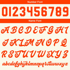 Maßgeschneiderte Creme Weiß Orange Letterman Varsity Jacket Individuelle Stickerei Druck nach Ihrem Wunsch