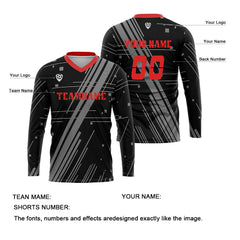 Kundenspezifisches Grau Rot Basketball Fußball Schießen langes T-Shirt für Erwachsene und Kinder