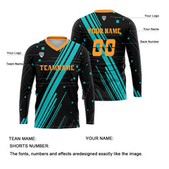 Kundenspezifisches Blau Orange Basketball Fußball Schießen langes T-Shirt für Erwachsene und Kinder