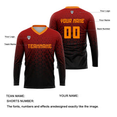 Kundenspezifisches Rot Orange Basketball Fußball Schießen langes T-Shirt für Erwachsene und Kinder