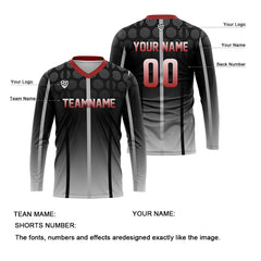 Kundenspezifisches Schwarz Rot Basketball Fußball Schießen langes T-Shirt für Erwachsene und Kinder