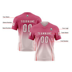 Benutzerdefinierte Rose Rosa Lichtrosa Reversibel Fußball Trikot Personalisierte Gradient Fußball Shirts für Männer gedruckt Team Name Nummer Logo