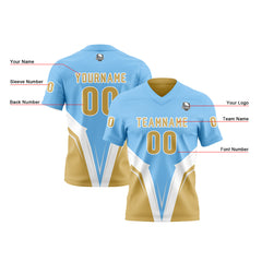 Benutzerdefinierte Himmelblau Hellgelb Reversibel Fußball Trikot Personalisierte Gradient Fußball Shirts für Männer gedruckt Team Name Nummer Logo