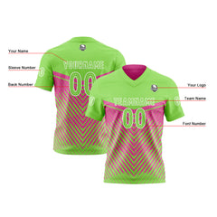 Benutzerdefinierte Rosa Grün Reversibel Fußball Trikot Personalisierte Gradient Fußball Shirts für Männer gedruckt Team Name Nummer Logo