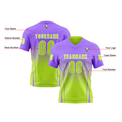 Benutzerdefinierte Lila Grün Reversibel Fußball Trikot Personalisierte Gradient Fußball Shirts für Männer gedruckt Team Name Nummer Logo