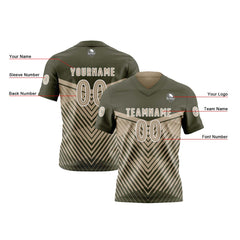 Benutzerdefinierte Olivengrün Khaki Reversibel Fußball Trikot Personalisierte Gradient Fußball Shirts für Männer gedruckt Team Name Nummer Logo