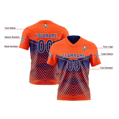 Benutzerdefinierte Orange Marineblau Reversibel Fußball Trikot Personalisierte Gradient Fußball Shirts für Männer gedruckt Team Name Nummer Logo
