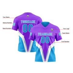 Benutzerdefinierte Lila Blau Reversibel Fußball Trikot Personalisierte Gradient Fußball Shirts für Männer gedruckt Team Name Nummer Logo