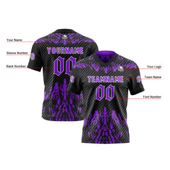 Benutzerdefinierte Schwarz Lila Reversibel Fußball Trikot Personalisierte Gradient Fußball Shirts für Männer gedruckt Team Name Nummer Logo