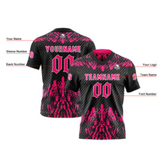 Benutzerdefinierte Schwarz Rosa Reversibel Fußball Trikot Personalisierte Gradient Fußball Shirts für Männer gedruckt Team Name Nummer Logo