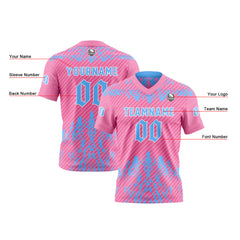 Benutzerdefinierte Rosa Blau Reversibel Fußball Trikot Personalisierte Gradient Fußball Shirts für Männer gedruckt Team Name Nummer Logo